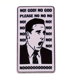 Michael Scott NO GOD Enamel Pin - Funny The Office TV Show